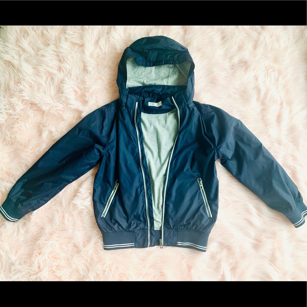 NWOT H&M BOYS NAVY BLUE BOMBER SIZE 10